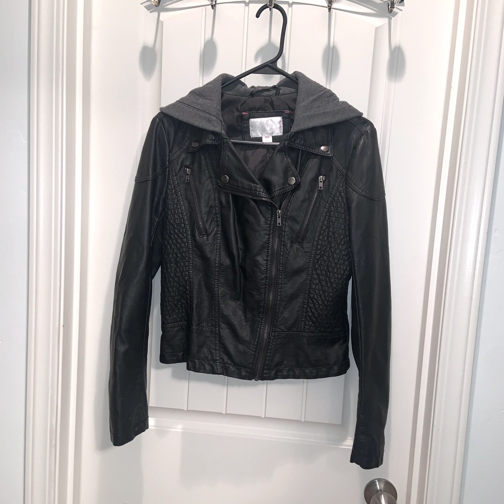 Xhileration moto style faux leather jacket, size M